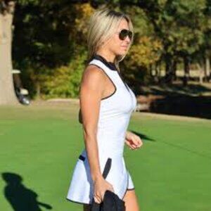 Olaya Sport Golf tennis pickleball dress navy racerback Mock neck